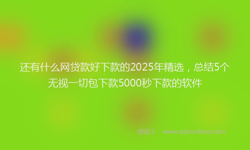 还有什么网贷款好下款的2025年精选，总结5个无视一切包下款5000秒下款的软件