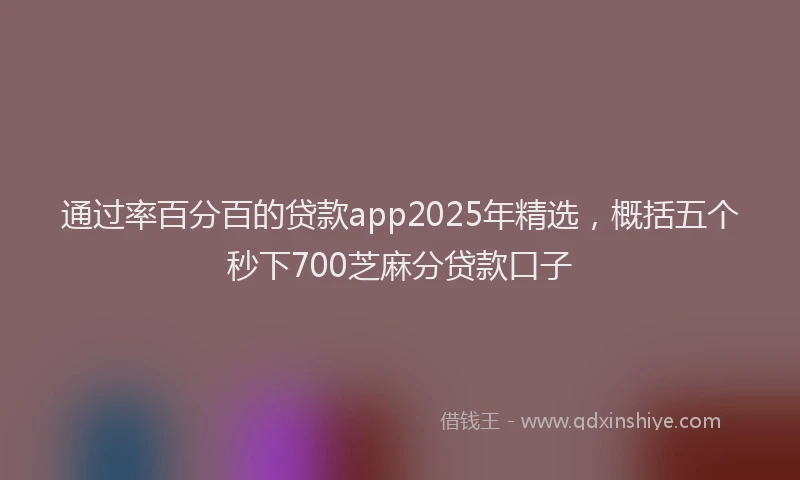 通过率百分百的贷款app2025年精选，概括五个秒下700芝麻分贷款口子