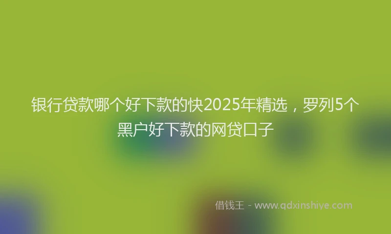 银行贷款哪个好下款的快2025年精选，罗列5个黑户好下款的网贷口子