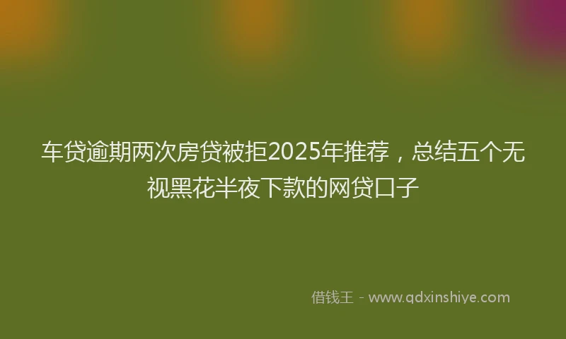 车贷逾期两次房贷被拒2025年推荐，总结五个无视黑花半夜下款的网贷口子