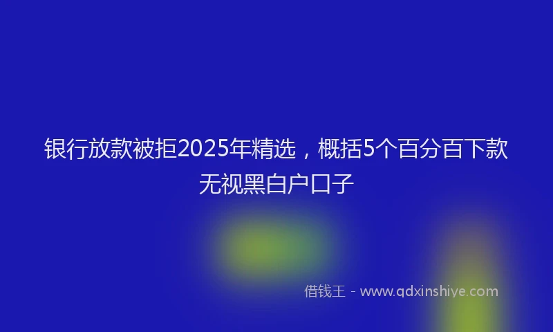 银行放款被拒2025年精选，概括5个百分百下款无视黑白户口子