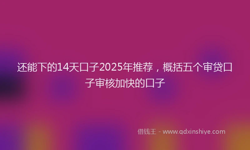 还能下的14天口子2025年推荐，概括五个审贷口子审核加快的口子
