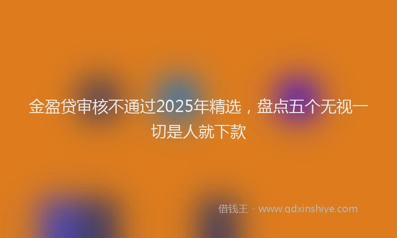 金盈贷审核不通过2025年精选，盘点五个无视一切是人就下款