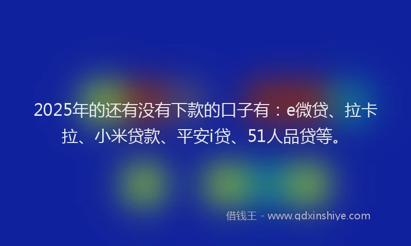 2025年的还有没有下款的口子有：e微贷、拉卡拉、小米贷款、平安i贷、51人品贷等。