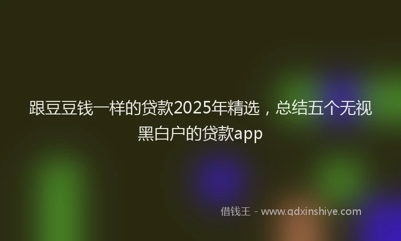 跟豆豆钱一样的贷款2025年精选，总结五个无视黑白户的贷款app
