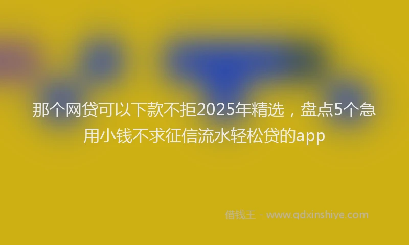 那个网贷可以下款不拒2025年精选，盘点5个急用小钱不求征信流水轻松贷的app