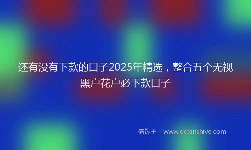 还有没有下款的口子2025年精选，整合五个无视黑户花户必下款口子