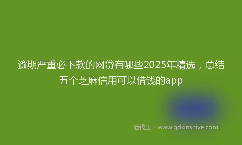 逾期严重必下款的网贷有哪些2025年精选，总结五个芝麻信用可以借钱的app