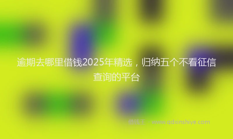 逾期去哪里借钱2025年精选，归纳五个不看征信查询的平台