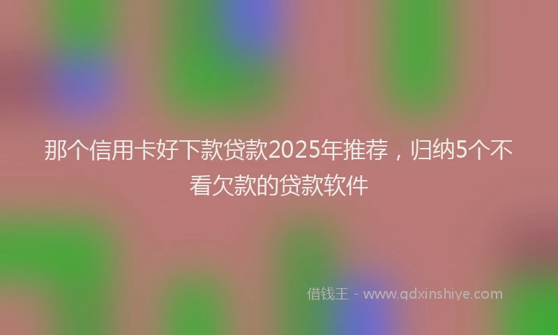 那个信用卡好下款贷款2025年推荐，归纳5个不看欠款的贷款软件