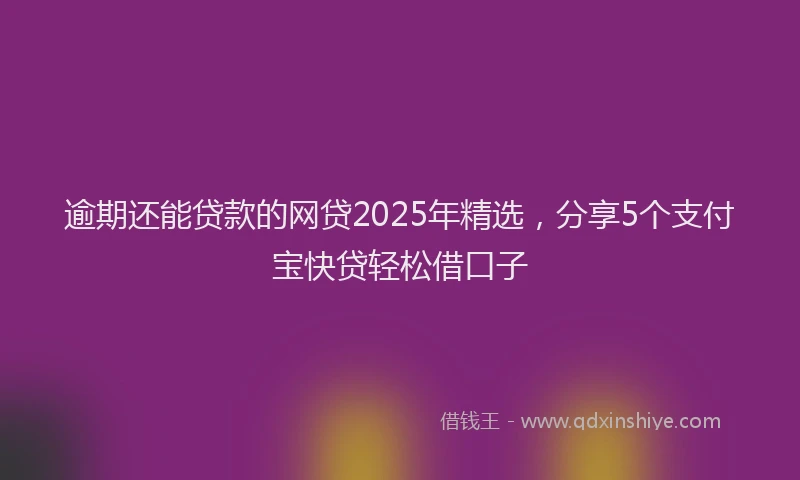 逾期还能贷款的网贷2025年精选，分享5个支付宝快贷轻松借口子