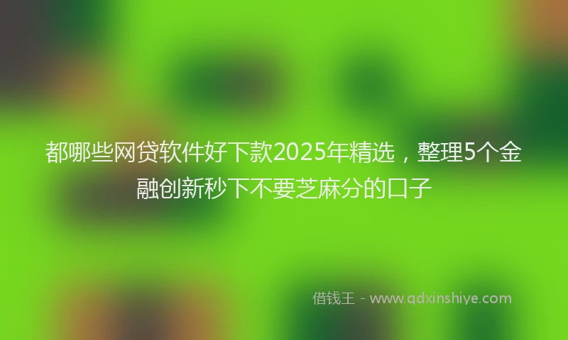 都哪些网贷软件好下款2025年精选，整理5个金融创新秒下不要芝麻分的口子
