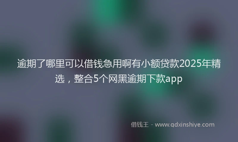 逾期了哪里可以借钱急用啊有小额贷款2025年精选，整合5个网黑逾期下款app