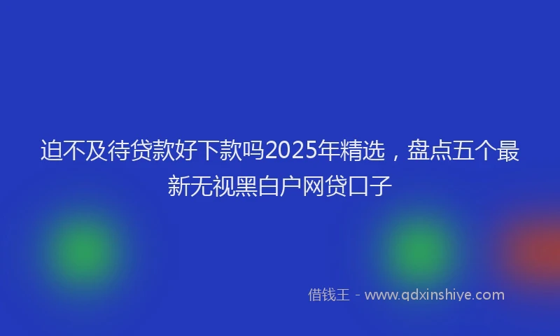 迫不及待贷款好下款吗2025年精选，盘点五个最新无视黑白户网贷口子