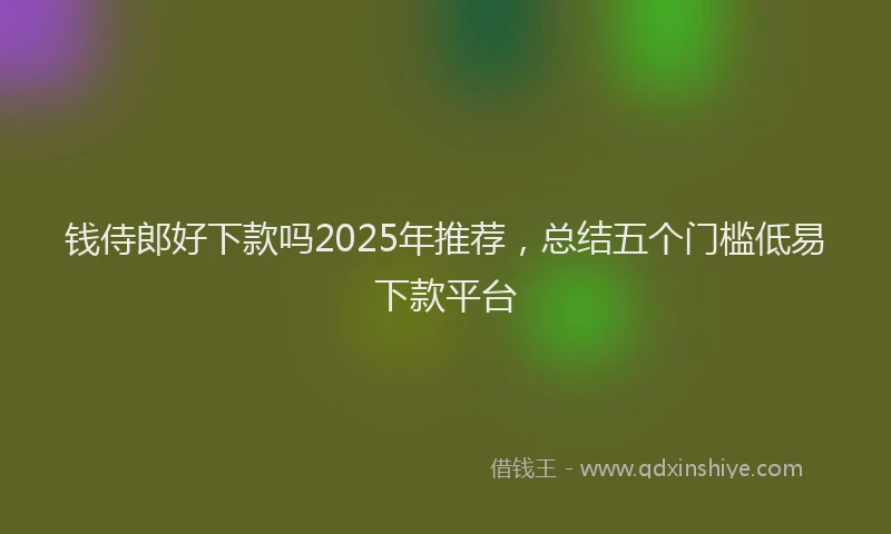 钱侍郎好下款吗2025年推荐，总结五个门槛低易下款平台