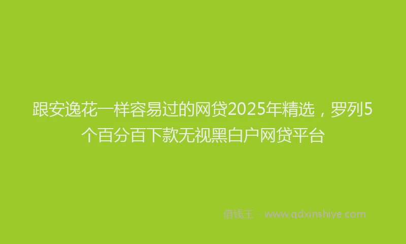 跟安逸花一样容易过的网贷2025年精选，罗列5个百分百下款无视黑白户网贷平台