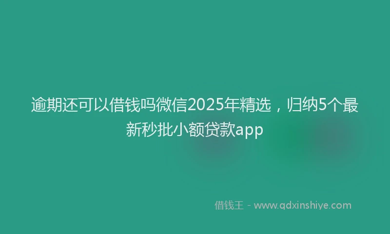逾期还可以借钱吗微信2025年精选，归纳5个最新秒批小额贷款app