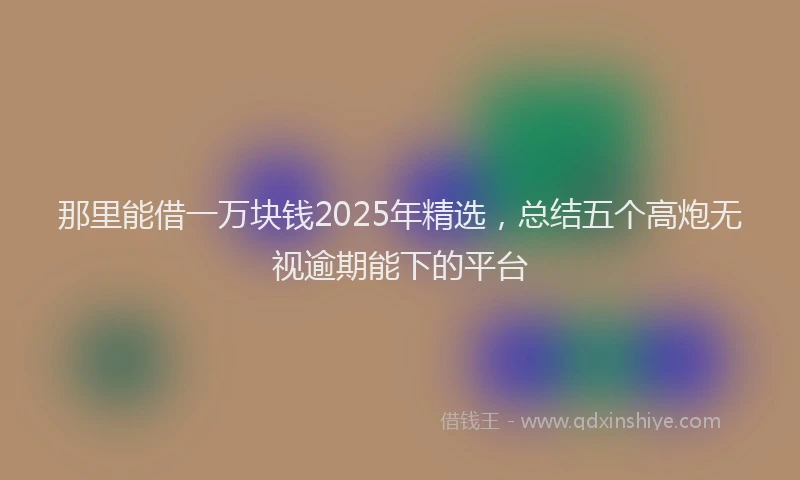 那里能借一万块钱2025年精选，总结五个高炮无视逾期能下的平台