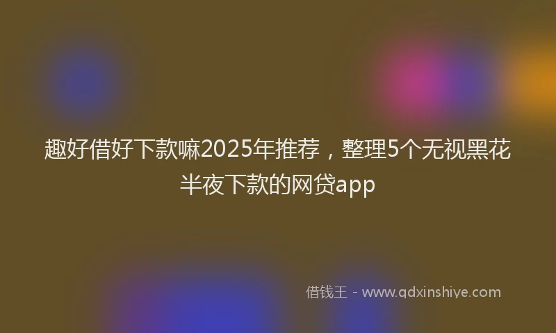 趣好借好下款嘛2025年推荐，整理5个无视黑花半夜下款的网贷app
