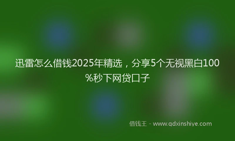迅雷怎么借钱2025年精选，分享5个无视黑白100%秒下网贷口子