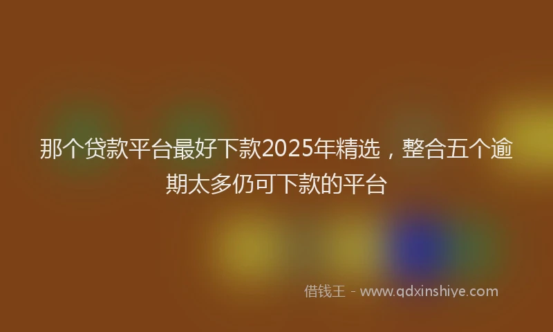 那个贷款平台最好下款2025年精选，整合五个逾期太多仍可下款的平台