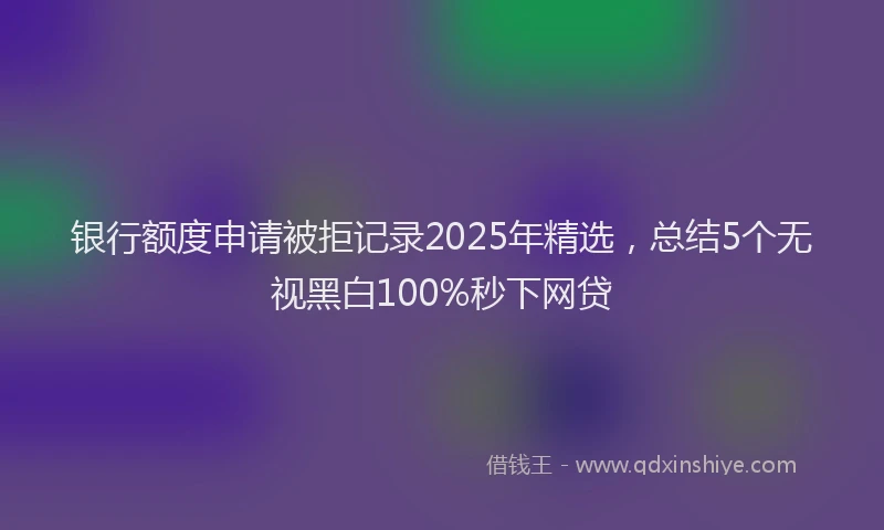 银行额度申请被拒记录2025年精选，总结5个无视黑白100%秒下网贷