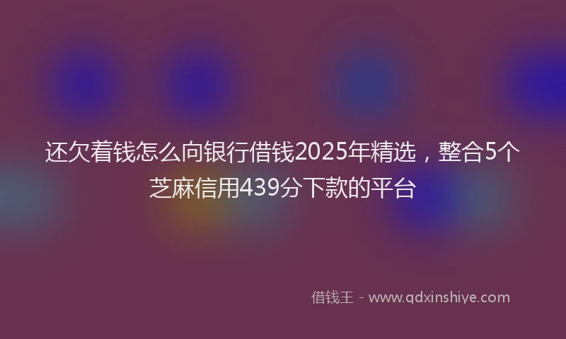 还欠着钱怎么向银行借钱2025年精选，整合5个芝麻信用439分下款的平台