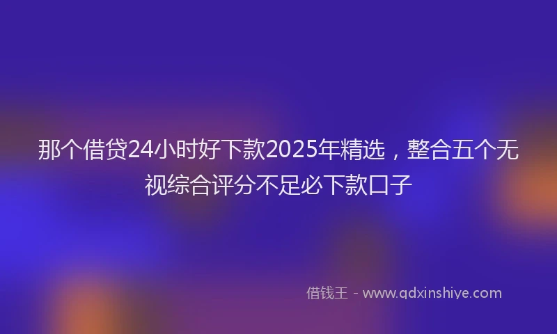 那个借贷24小时好下款2025年精选，整合五个无视综合评分不足必下款口子