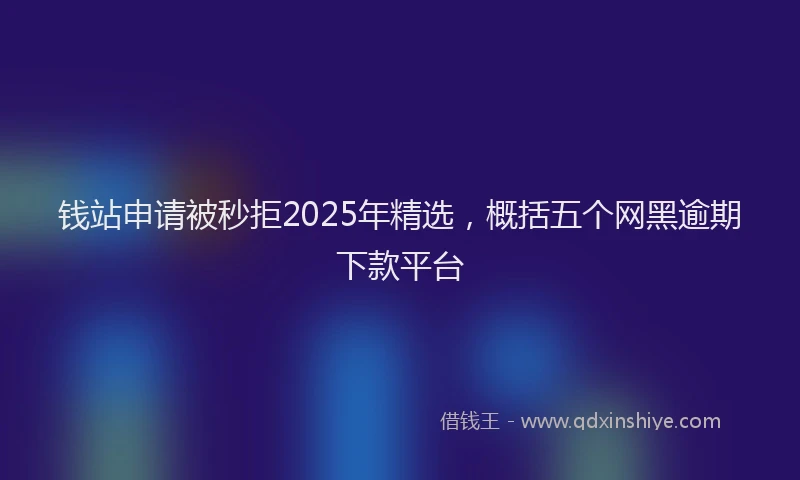 钱站申请被秒拒2025年精选，概括五个网黑逾期下款平台