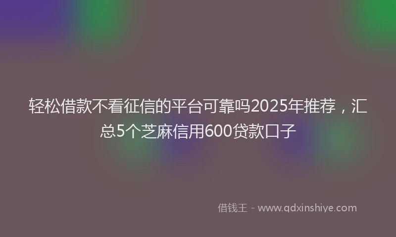轻松借款不看征信的平台可靠吗2025年推荐，汇总5个芝麻信用600贷款口子