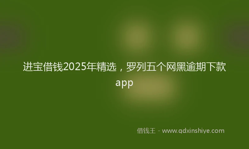 进宝借钱2025年精选，罗列五个网黑逾期下款app