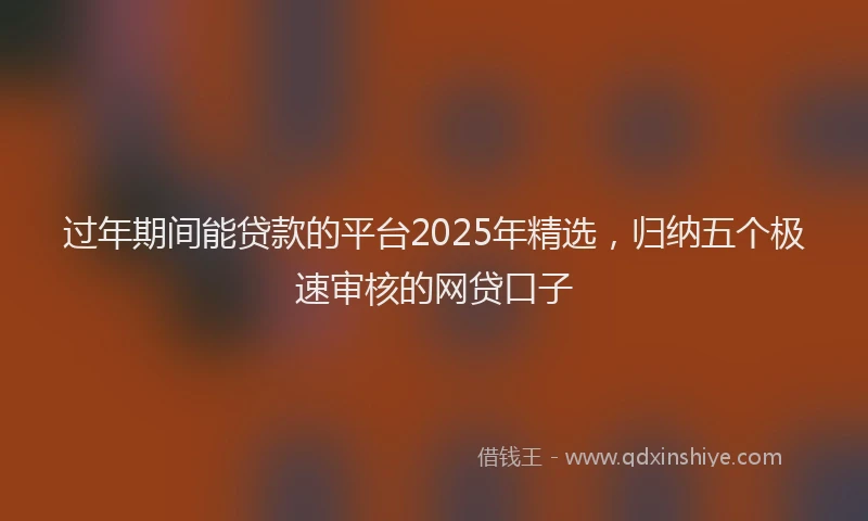 过年期间能贷款的平台2025年精选，归纳五个极速审核的网贷口子