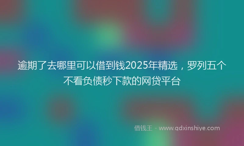 逾期了去哪里可以借到钱2025年精选，罗列五个不看负债秒下款的网贷平台