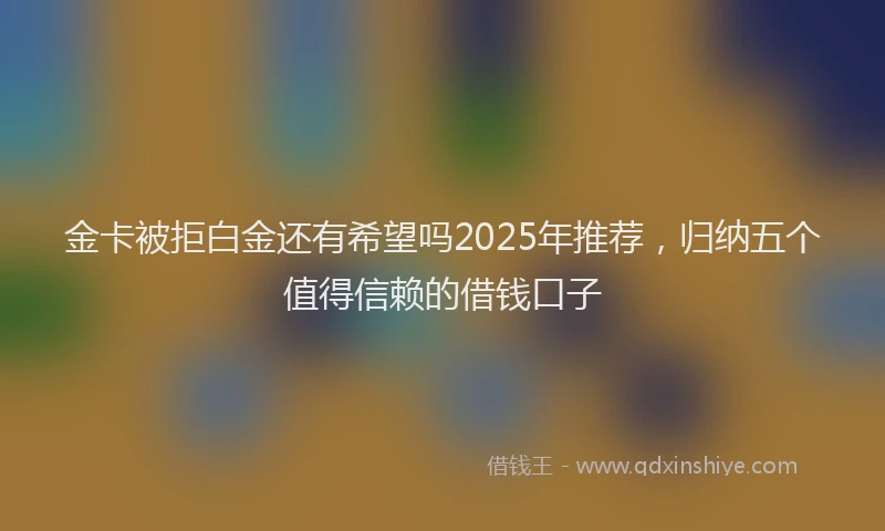 金卡被拒白金还有希望吗2025年推荐，归纳五个值得信赖的借钱口子