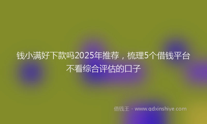 钱小满好下款吗2025年推荐，梳理5个借钱平台不看综合评估的口子