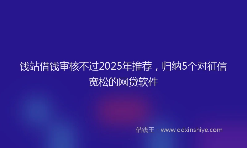 钱站借钱审核不过2025年推荐，归纳5个对征信宽松的网贷软件