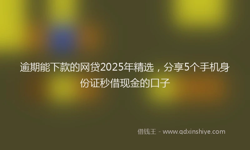 逾期能下款的网贷2025年精选，分享5个手机身份证秒借现金的口子
