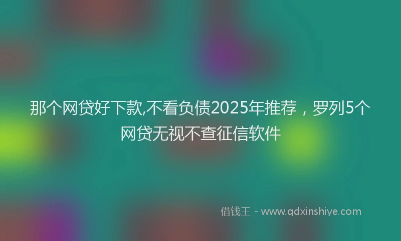 那个网贷好下款,不看负债2025年推荐，罗列5个网贷无视不查征信软件