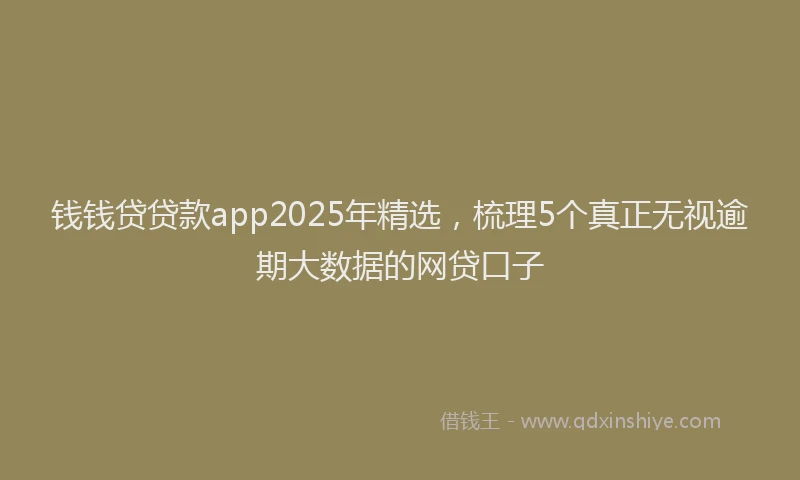 钱钱贷贷款app2025年精选，梳理5个真正无视逾期大数据的网贷口子