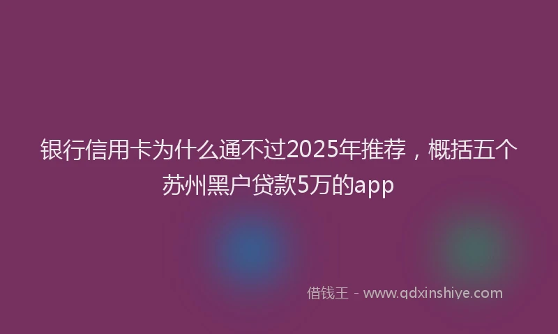 银行信用卡为什么通不过2025年推荐，概括五个苏州黑户贷款5万的app