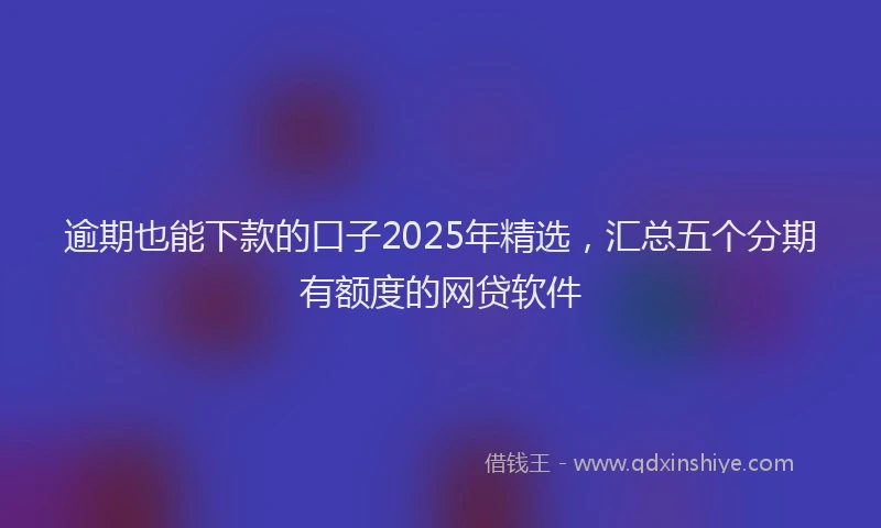 逾期也能下款的口子2025年精选，汇总五个分期有额度的网贷软件