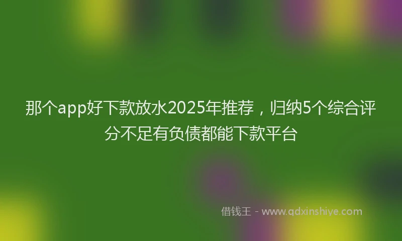 那个app好下款放水2025年推荐，归纳5个综合评分不足有负债都能下款平台