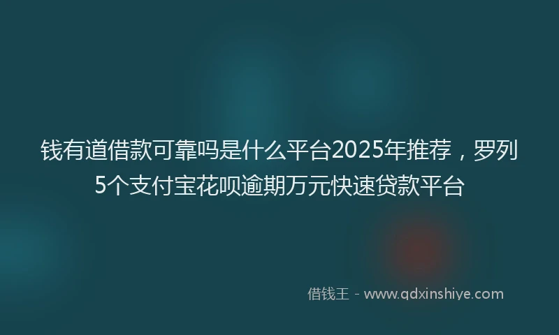 钱有道借款可靠吗是什么平台2025年推荐，罗列5个支付宝花呗逾期万元快速贷款平台