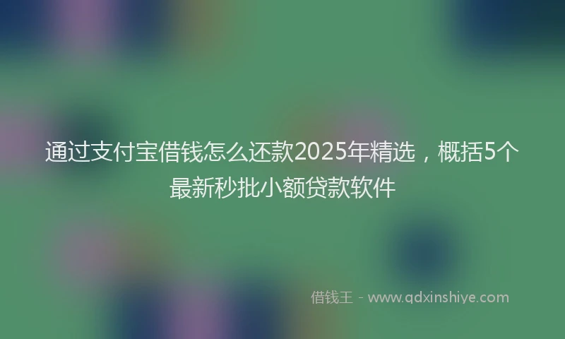 通过支付宝借钱怎么还款2025年精选，概括5个最新秒批小额贷款软件