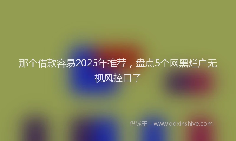 那个借款容易2025年推荐，盘点5个网黑烂户无视风控口子