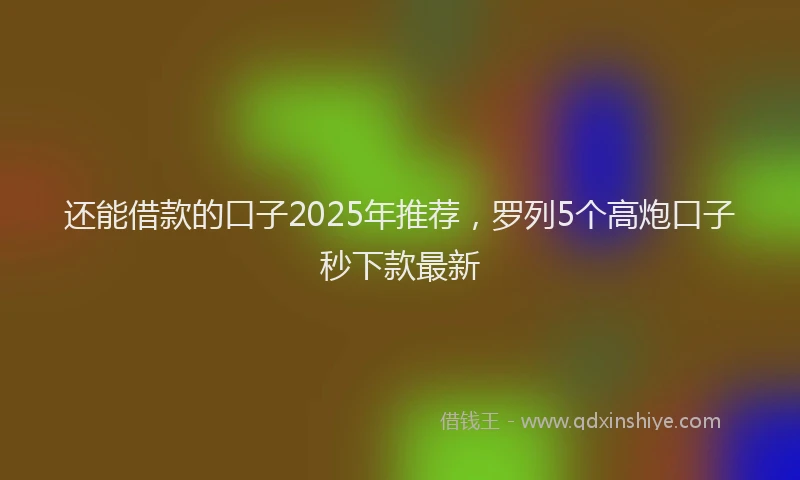 还能借款的口子2025年推荐，罗列5个高炮口子秒下款最新