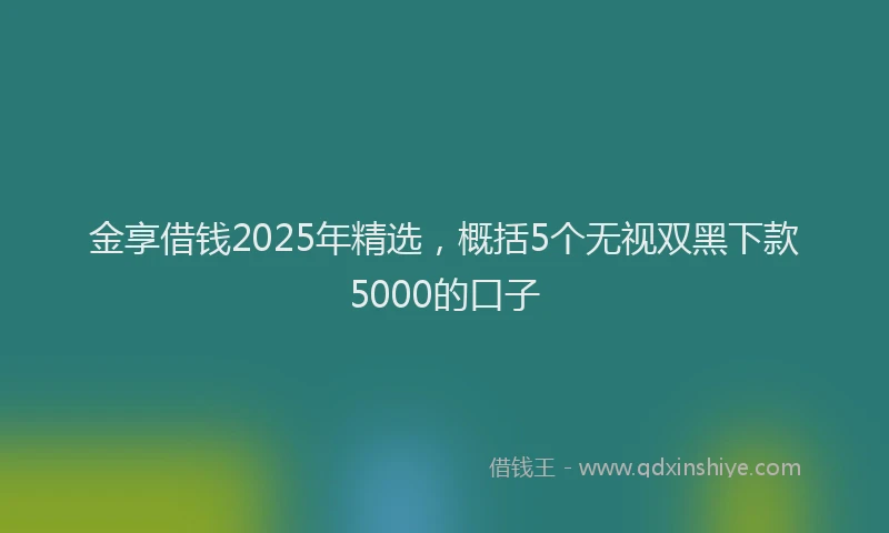 金享借钱2025年精选，概括5个无视双黑下款5000的口子