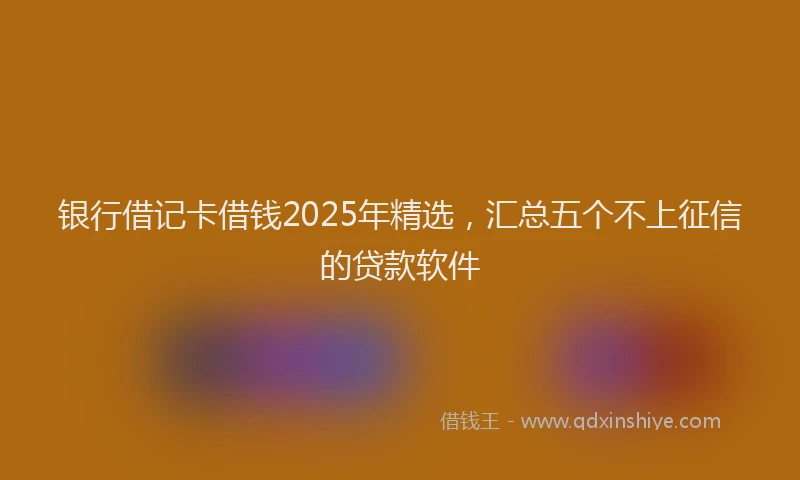 银行借记卡借钱2025年精选，汇总五个不上征信的贷款软件