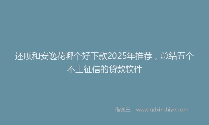 还呗和安逸花哪个好下款2025年推荐，总结五个不上征信的贷款软件