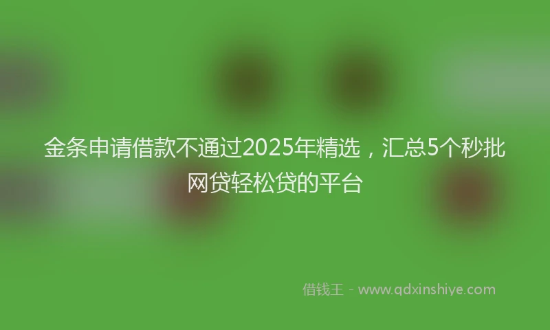 金条申请借款不通过2025年精选，汇总5个秒批网贷轻松贷的平台